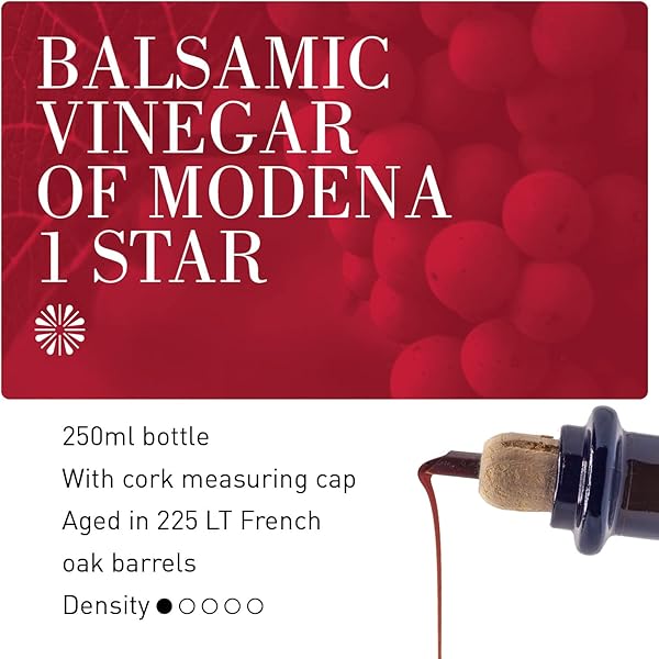 La Secchia – IGP Balsamic Vinegar of Modena "One Star", Aged in Oak, Low Density, 250 ml Bottle with Cork Pouring Cap - 3