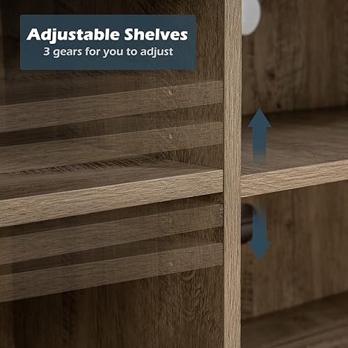 Miniatura 12 de GAZHOME Soporte de TV de granja con puertas corredizas de granero, mesa consola central de entretenimiento multimedia para televisores de hasta 65