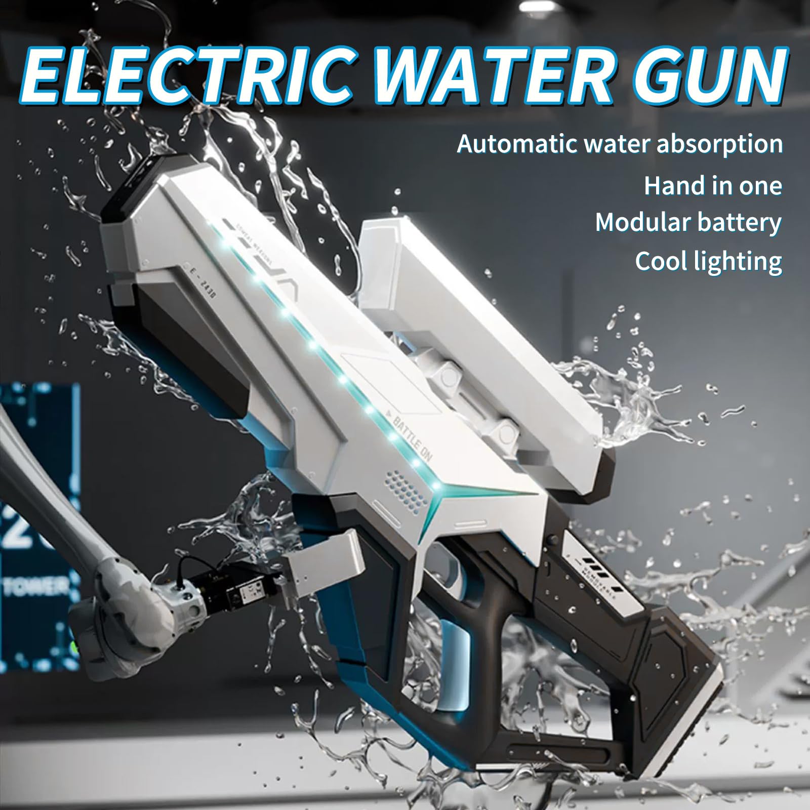 Wasserpistole Elektrisch,Automatische Wasserpistole,Elektrische Wasserpistole für Erwachsene,Automatische Spritzpistolen,Electric Water Gun,für Strandparty Spielzeug,Pool,Strand,Garten