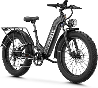 Aipas M1 Max Electric Bike, 1800W Peak Motor Electric Bike for Adults, Air Suspension Bicycle,Hydraulic Brakes,48V 17.5Ah 85 Miles Ebike, 26''Fat Tire Electric Mountain Bike,36MPH,7 Speed 110Nm,UL2849