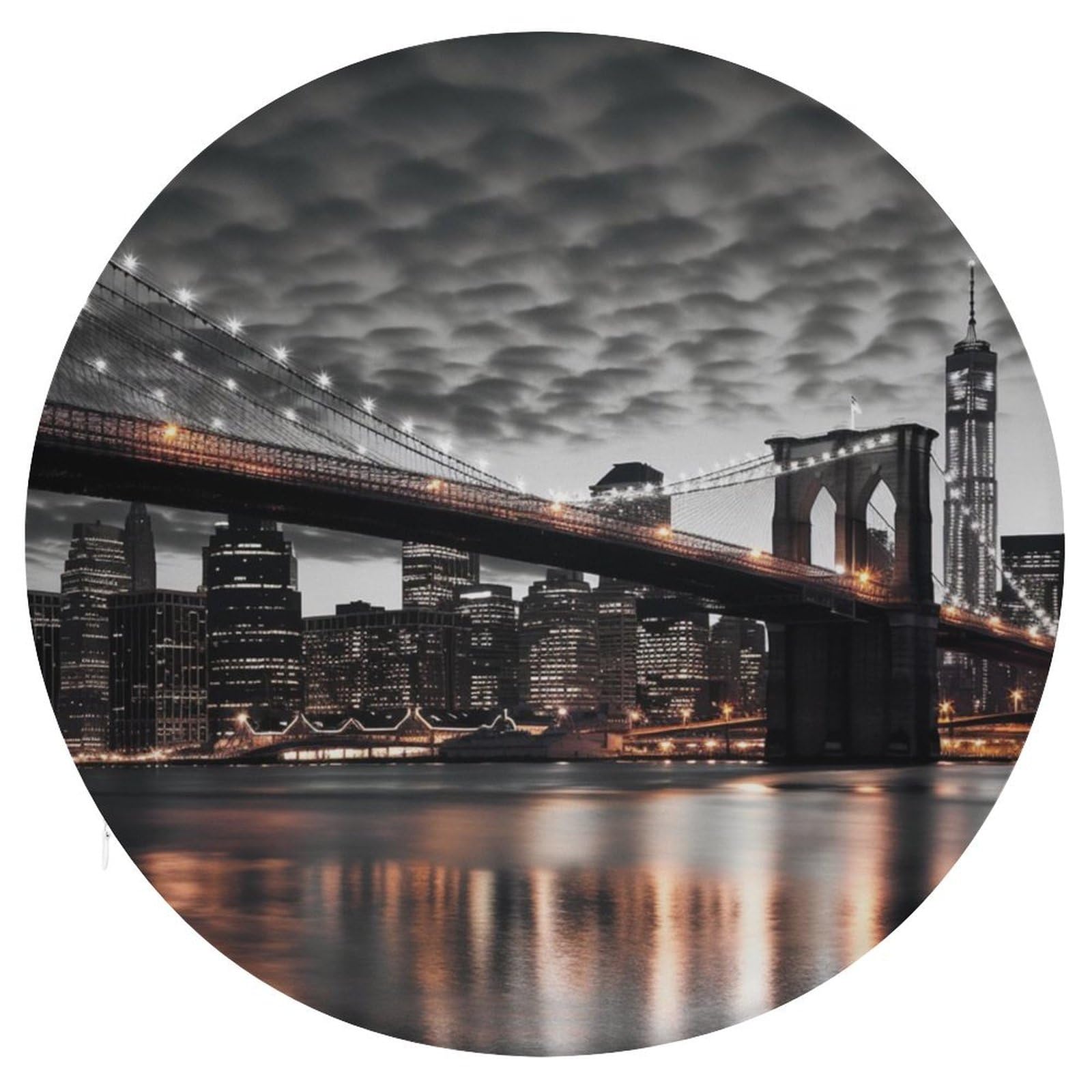 Coussin de chaise rond de qualité supérieure Brooklyn Bridge en mousse à mémoire de forme