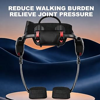 Portable Exoskeleton Walking Device, Gait Adaptive Lightweight Bionic Exoseleton Walking Assist, Multiple Functional Modes for Reduce Walking Burden and Reduce Knee Joint Pressure(L)