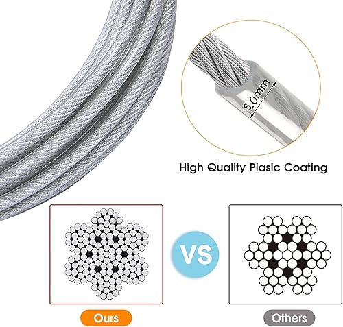 Miniatura 4 de Cable de amarre para perros de hasta 125250 libras, correas y cadenas de 10203050 pies de largo, cable de pasillo para perros pequeños y grandes,