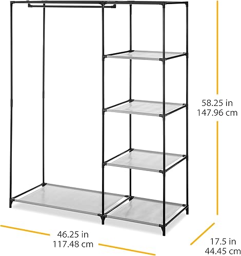 Miniatura 2 de Whitmor Organizador de armario independiente industrial moderno 46.3"L X 17.5"W X 58.3"H,127 cmL x 50 cmW x 195 cmH,31.5"L X 19.5"W X 54.0"H,45.2