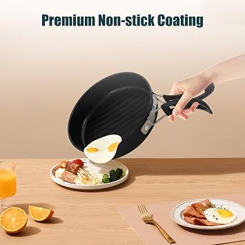 Electric Hot Pot, 110V Folding Portable Multi-Functional Non-Stick Split Electric Hot Pot, Travel Crock Pot, Mini Crock Pot with Power Adjustment for Pasta, Soups, Steaks and Vegetables (Green)