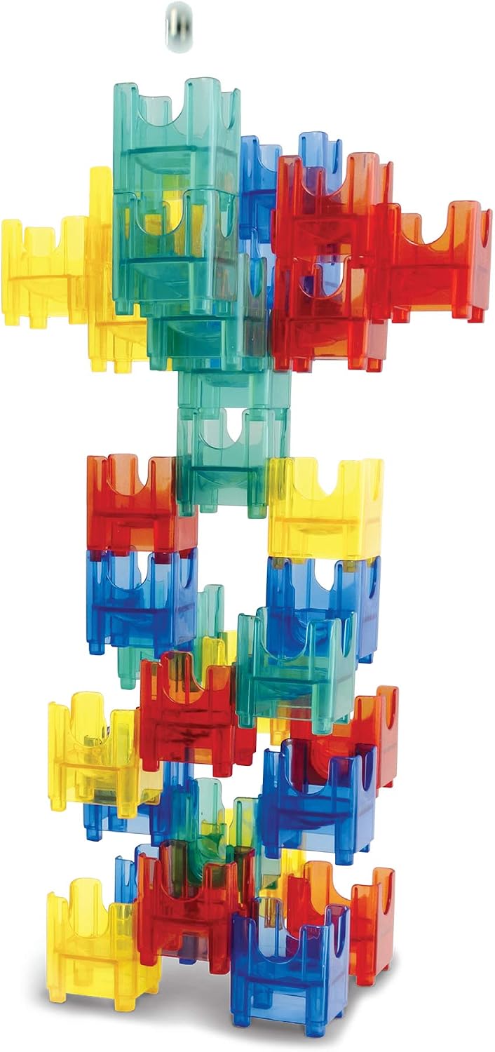 MindWare Q-BA-MAZE marble run: Bold Colors 50+ piece set