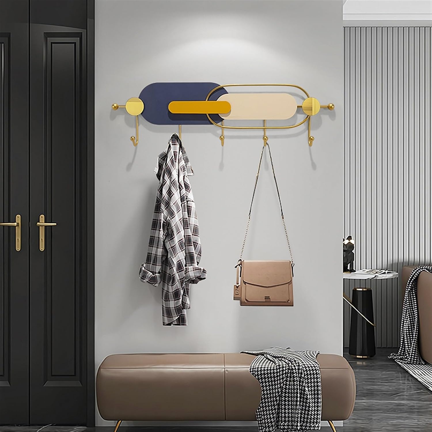 Coat Hooks for Wall Entrance Wall Hanging Clothes Coat Rack Entry Door Hook Wall Hanging Coat Hook Creative Entrance Clothes and Hats Hook Coat Rack (One Color Small)