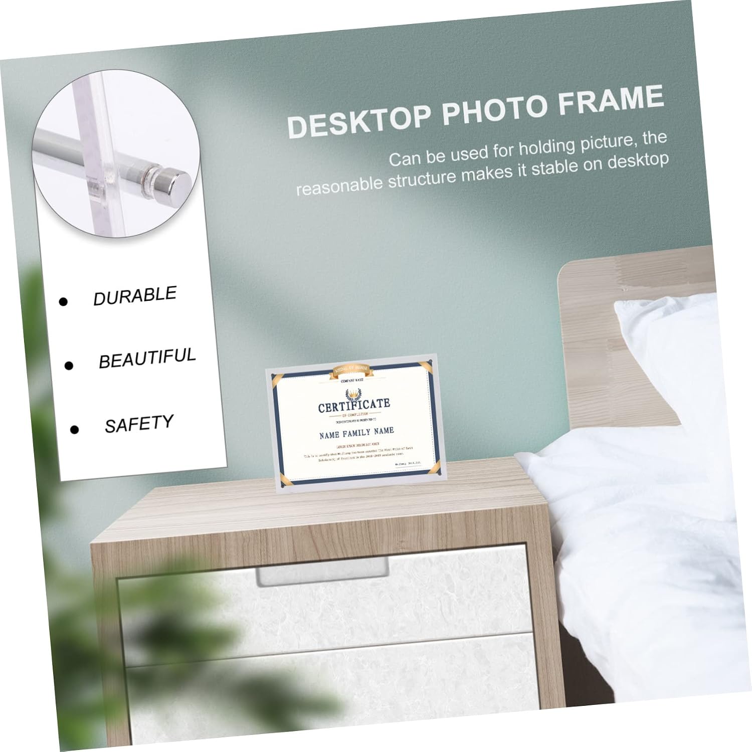 Levemolo 1set Acrylic Photo Frame for Desktop Display Holder for Certificates Awards and Pictures and Stylish Adornment for Decor