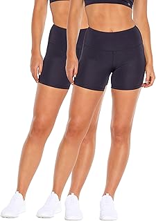 Bally Total Fitness Womens High Rise 5" Bike Short - 2 Pack