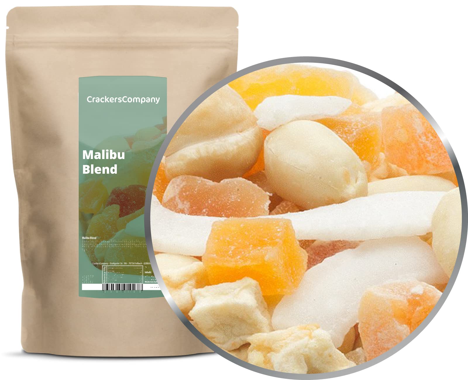 1 x 400g Exotische Studentenfutter Nusskernmischung mit Cashew Mandel Ananas Papaya Mango Kokos salzfrei vegetarisch vegan glutenfrei laktosefrei