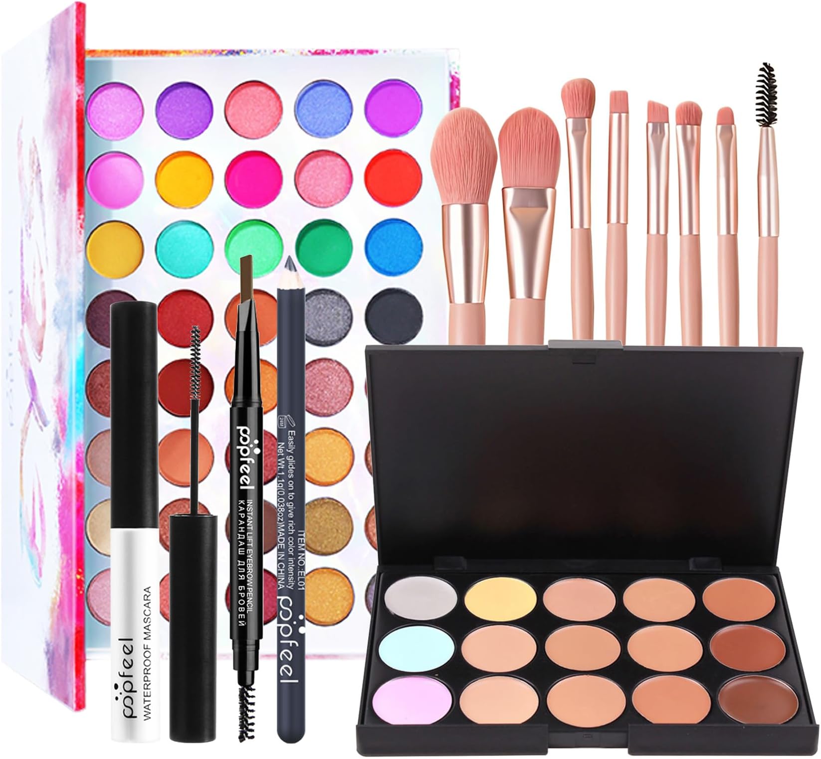 Professional Makeup Set,MKNZOME Make Up Set With Make-up Gift Box Portable Travel Makeup Kit Birthday Xmas Makeup Gift Set Eyeshadow Palette Foudation Concealer for Women Girls