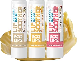 Conditioning Lip Soother Lip Balm – Natural & Moisturizing Lip Care with Shea & Murumuru Butter, Clean Beauty, Daily Hydration & Protection for Chapped Lips, Variety 3-pack 0.15 oz.