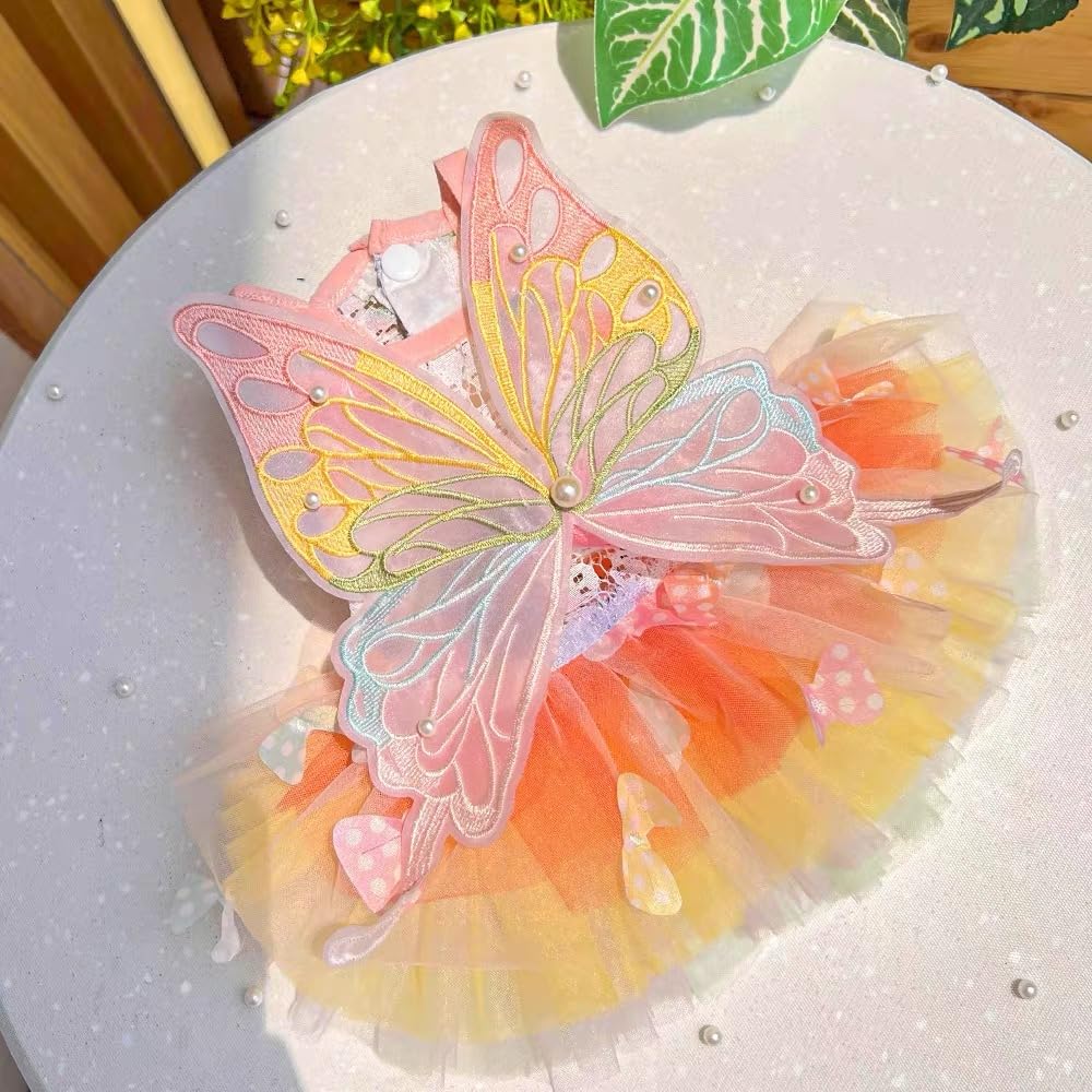 Robe de princesse papillon avec jupe tutu multicouche pour chiens de petite et moyenne taille, XXXL
