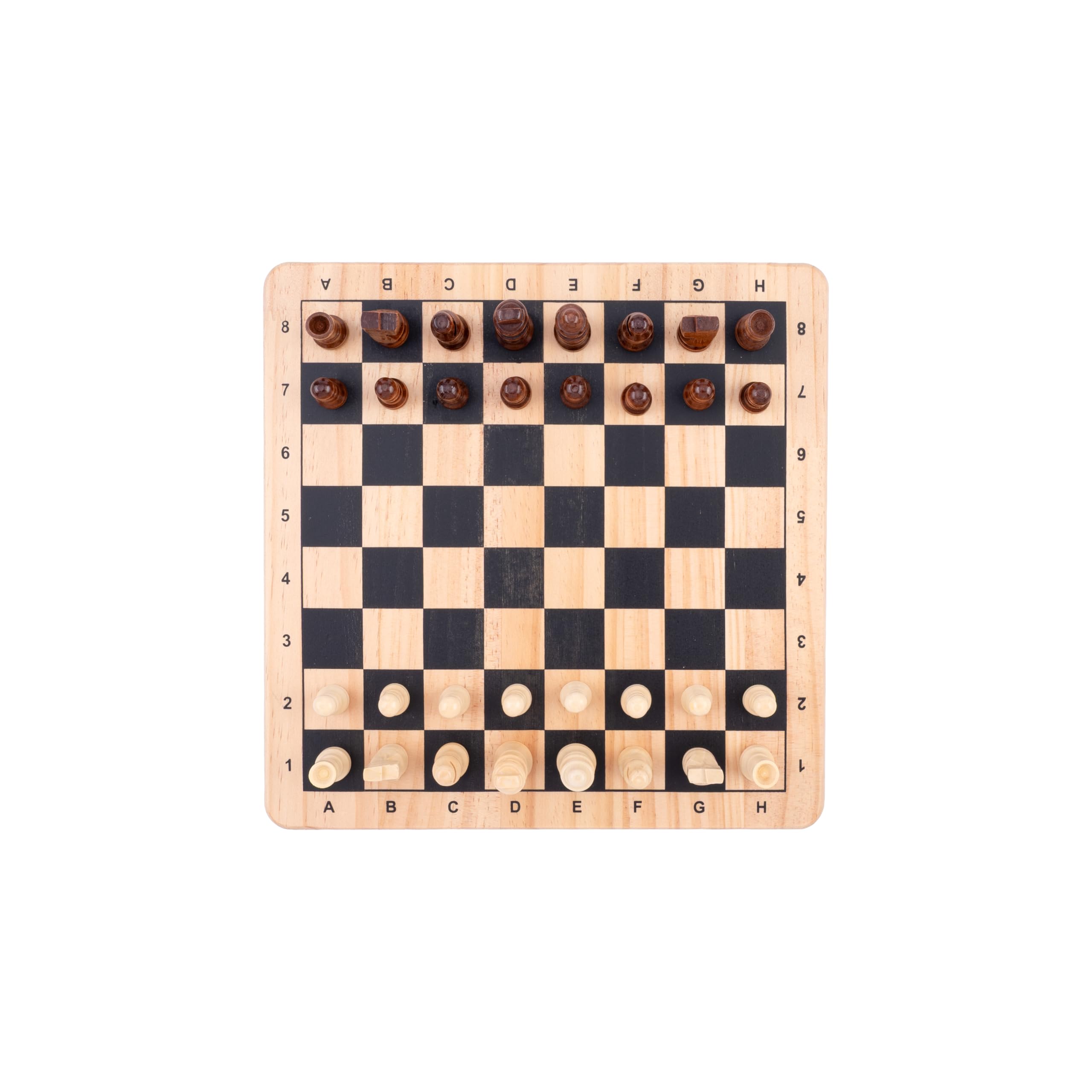 Engelhart - 150235 - Gra w Szachy z Drewna Brzozowego - Drukowana Szachownica - Klasyczne Gry Planszowe - 32 Figurki - Król 77 mm - 30 x 30 x 3 cm - Początkujący - 2 Graczy - Od 6 Lat