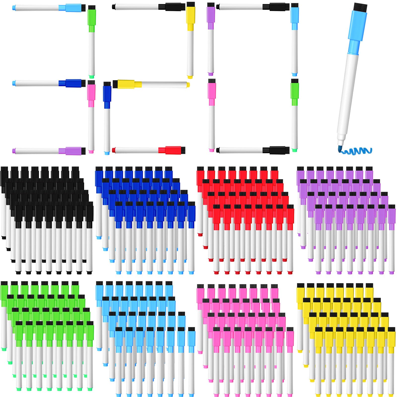 Kosiz 320 Pcs Magnetic Dry Erase Markers, Multicolor Marking Pens with Fine Point Tip, Erasable Caps, Ideal for Whiteboard Dry Erase Boards School