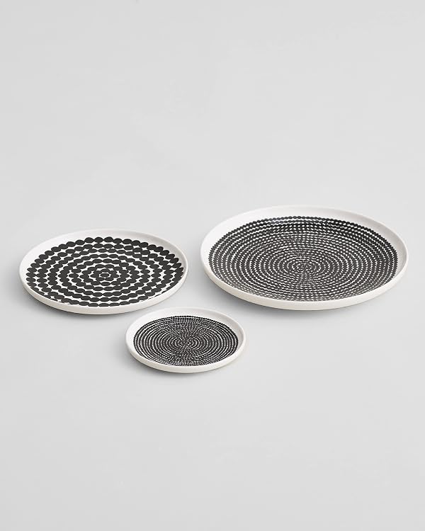 MARIMEKKO Oiva Siirtolapuutarha Dinner Plate — Refine Your Kitchen Décor with Our Iconic Black & White Stoneware — White Porcelain Dinner Plates to Elevate Your Dining Experience (10 in) by MARIMEKKO - Used condition - Image 2