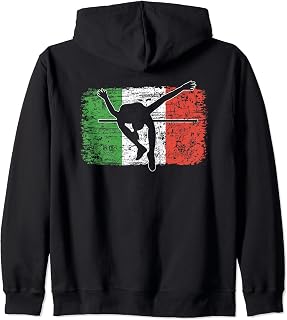 Vintage Italian Flag Italy Pole Vault High Jump Zip Hoodie