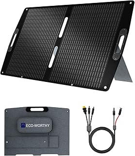 ECO-WORTHY 100W Faltbar Solarpanel für Powerstation, Monokristalline mit Hocheffizienz und Wasserdicht für Camping Wohnmobil, Outdoor Notstromversorgung