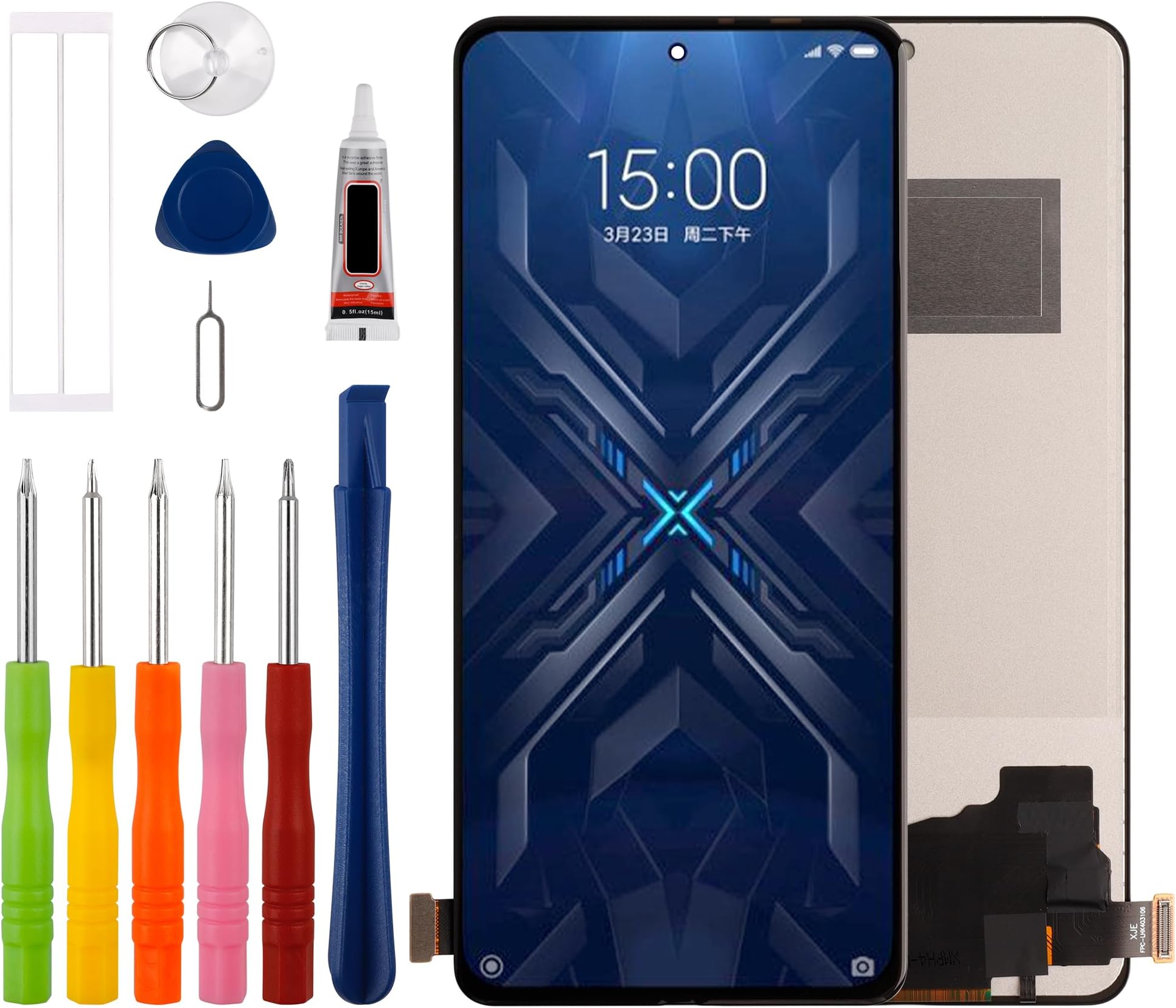 [Not Support Fingerprint ] Duotipa TFT LCD Display Touch Screen Digitizer Assembly Replacement for Xiaomi Black Shark 4 Pro Black Shark PRS-H0 6.67'' with Technical Repair Tools Kit