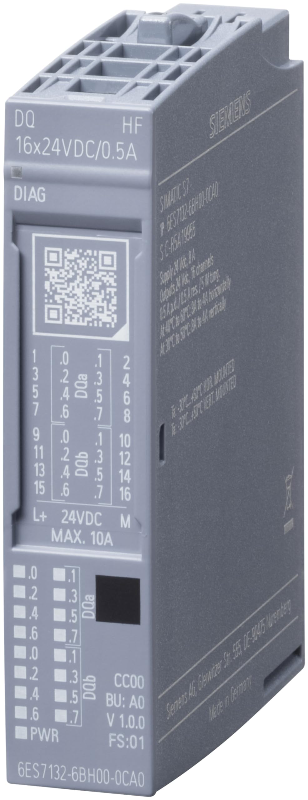 Módulo de salida digital ET 200SP SIEMENS con alimentación de 24 V 2