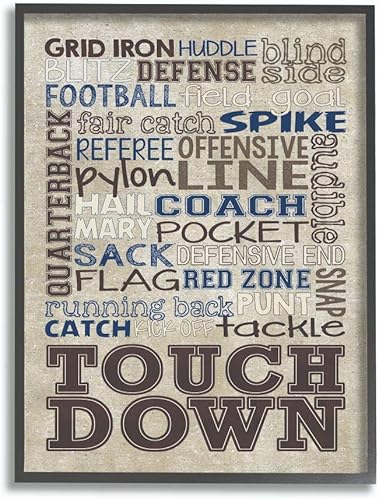 Miniatura 7 de Stupell Industries Placa de pared tipo fútbol marrón y azul marino, 10 x 15 pulgadas, diseño por la artista Erica Billups
