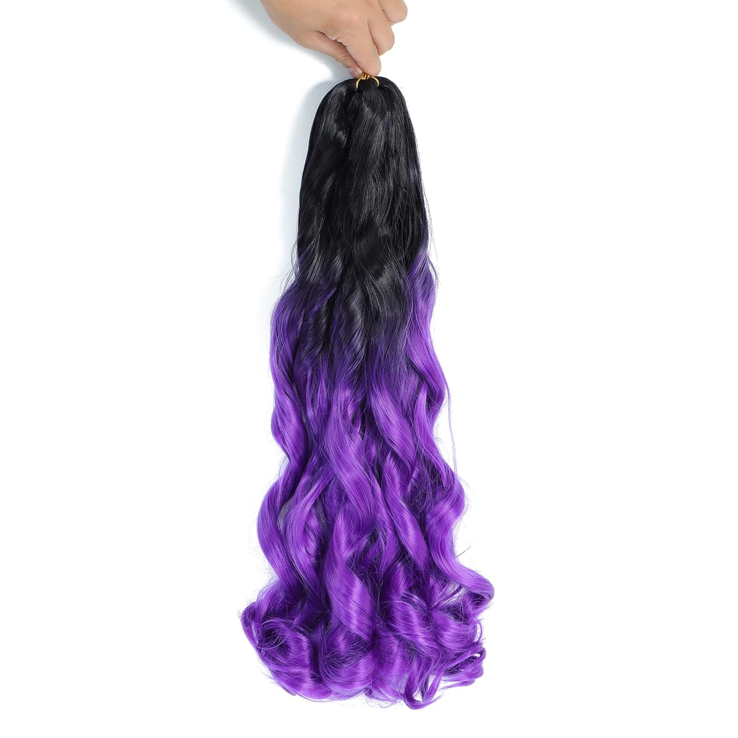 24Inch French Curly Braiding Hair Prestretched Synthetic Hair Extensions Bouncy