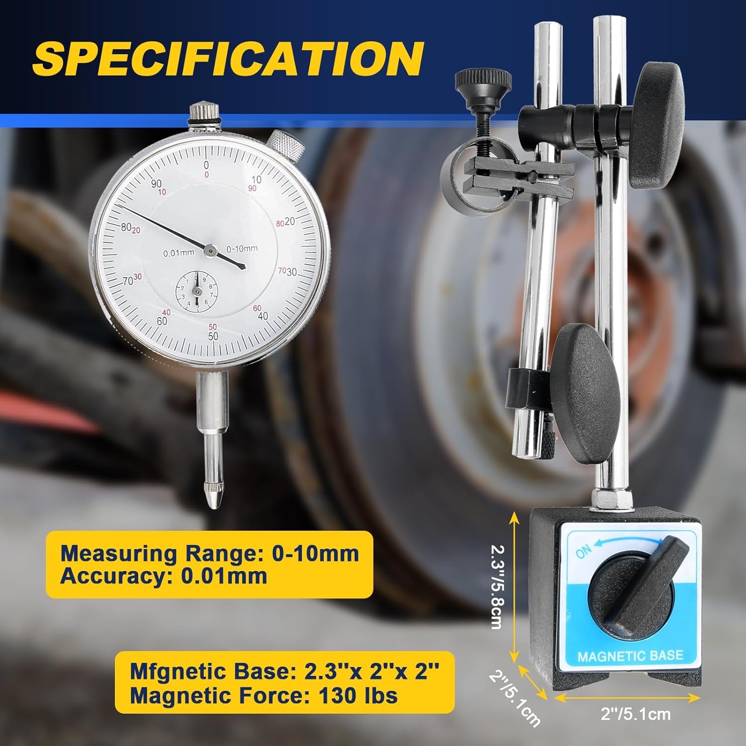DASBET Valve Spring Compressor & Valve Lapper Set & 110Lbs Magnetic Base with Fine Adjustment