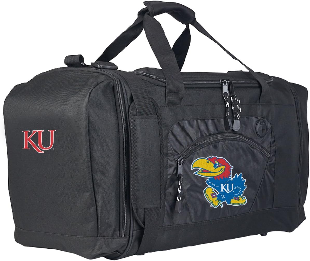 Officially Licensed NCAA "Roadblock" Duffel Bag, 20" x 11.5" x 13", Black