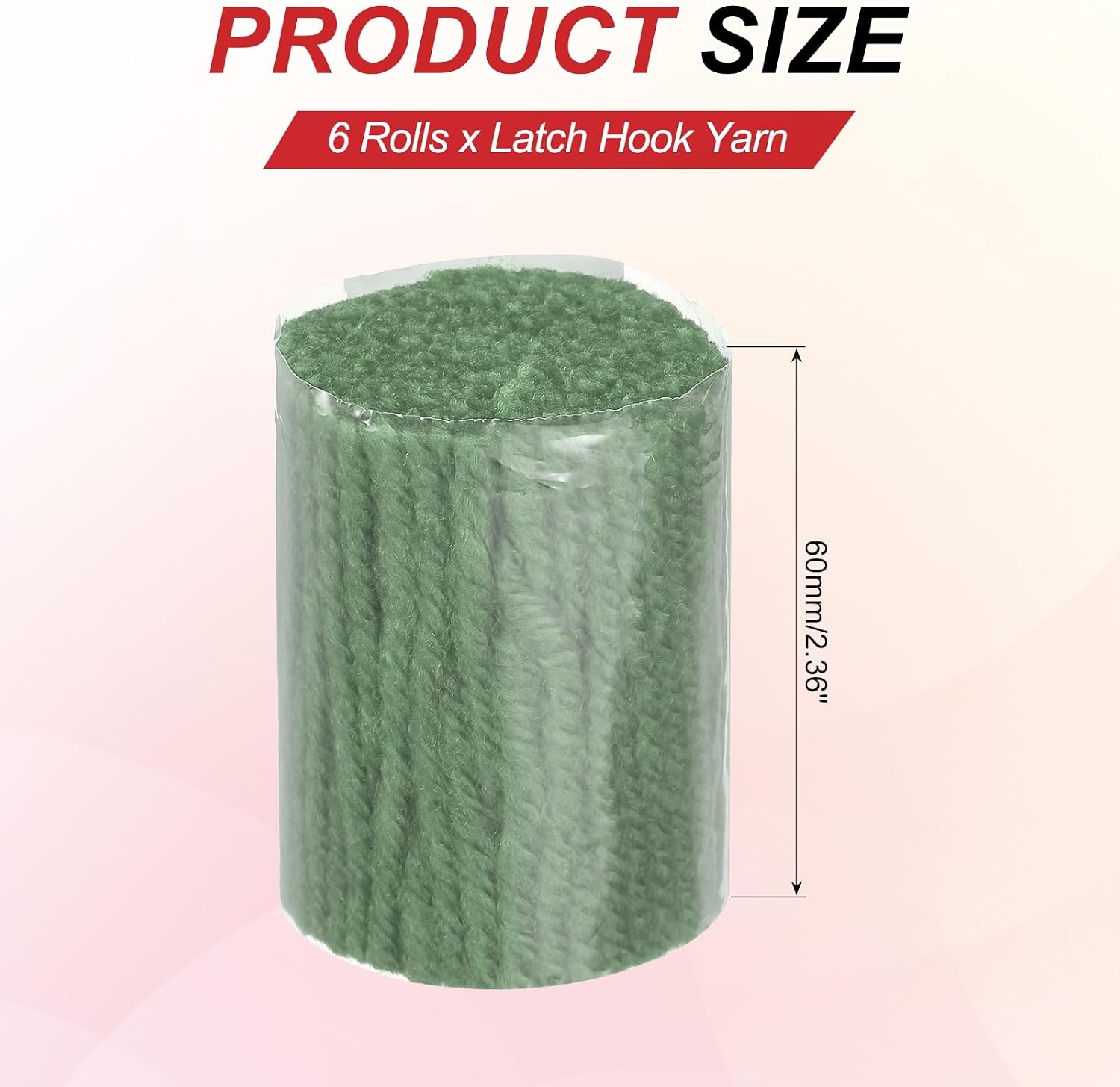 MECCANIXITY 6 Rolls Latch Hook Yarn, 3mm Dark Green Latch Hook Kit Yarn Precut Hook Rugs Making Crochet Bundles for Rug Adults Beginners Tapestry DIY Craft