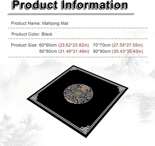 Miniatura 19 de Tapete Mahjong grueso con bolsa de almacenamiento, tapete cuadrado antideslizante de reducción de ruido, para juegos de mesa de póquer Mahjong y Gris