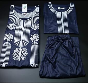 HD African Mens Apparel Agbada Clothing Embroidery Dashiki Shirts and Pants Outfits 3 Pieces