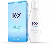 K-Y Liquid Water-Based Personal Lubricant - Body-Friendly Formula, Condom & Anal Safe, 2.4oz for Men, Women & Couples