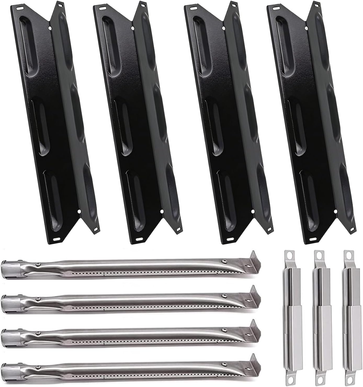Grill Replacement Parts for Kenmore 146.23678310 146.16142210 146.23673310 146.16198211 146.34611410 146.34611410 146.46372610 Gas Grill, Porcelain Steel Heat Plate Shield,Burner Tube Repair Kit