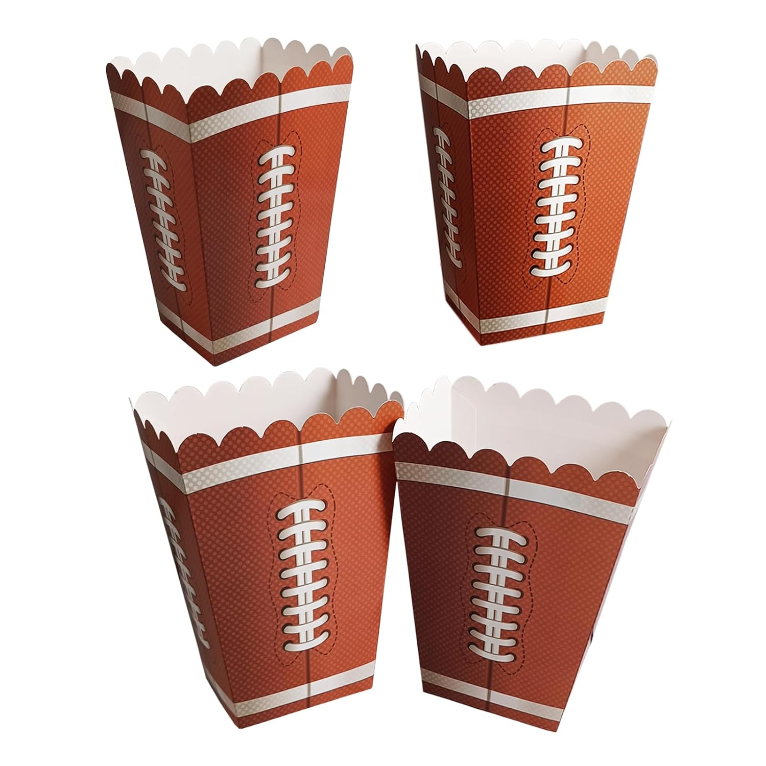 12 Pcs Football Popcorn Boxes Paper Football Party Popcorn Buckets Football Game Day Supplies for Football Themed Birthday Party Taligate Party Favors