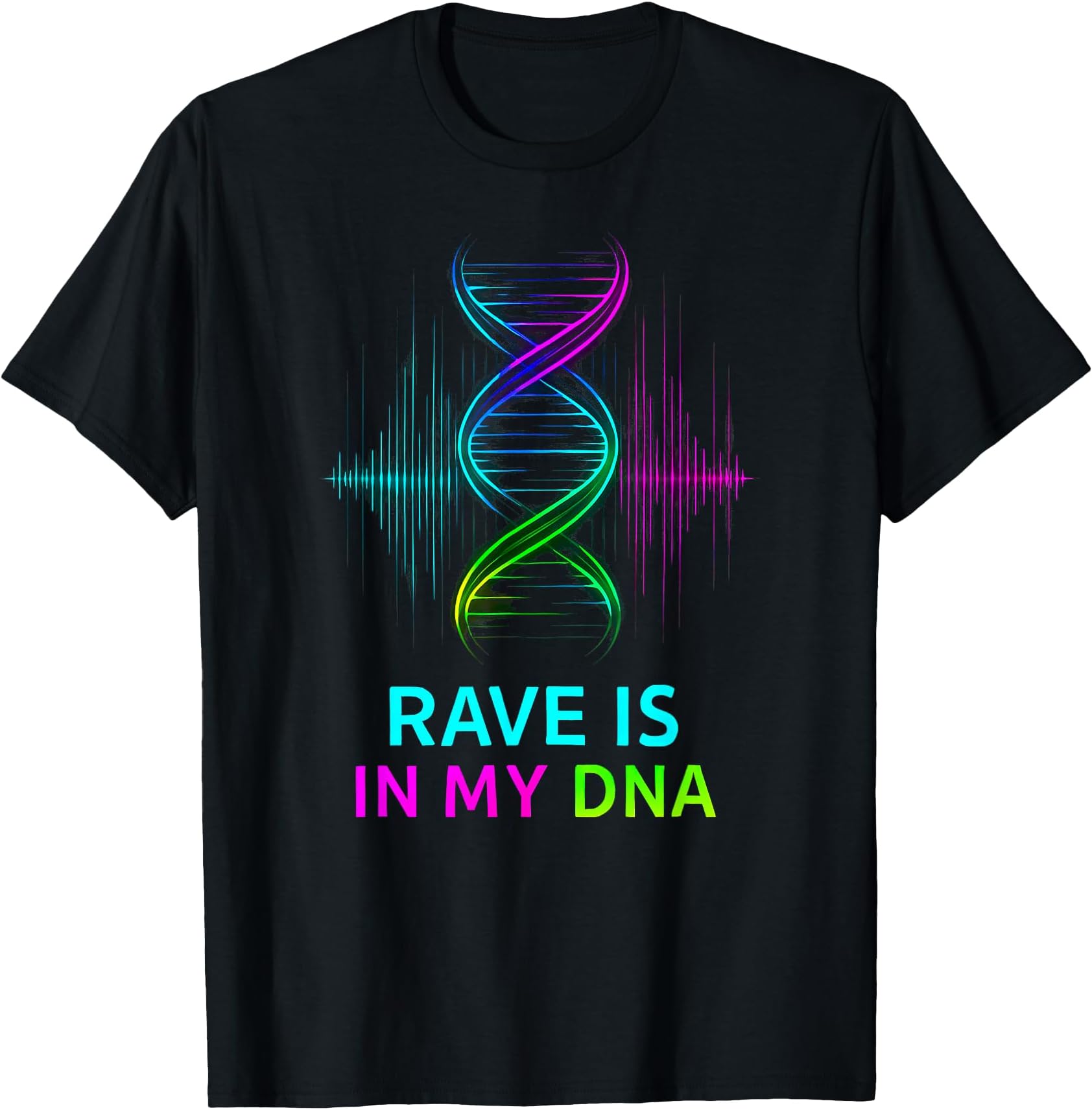 Colorful Music Equalizer Rave DNA Techno Trance T-Shirt