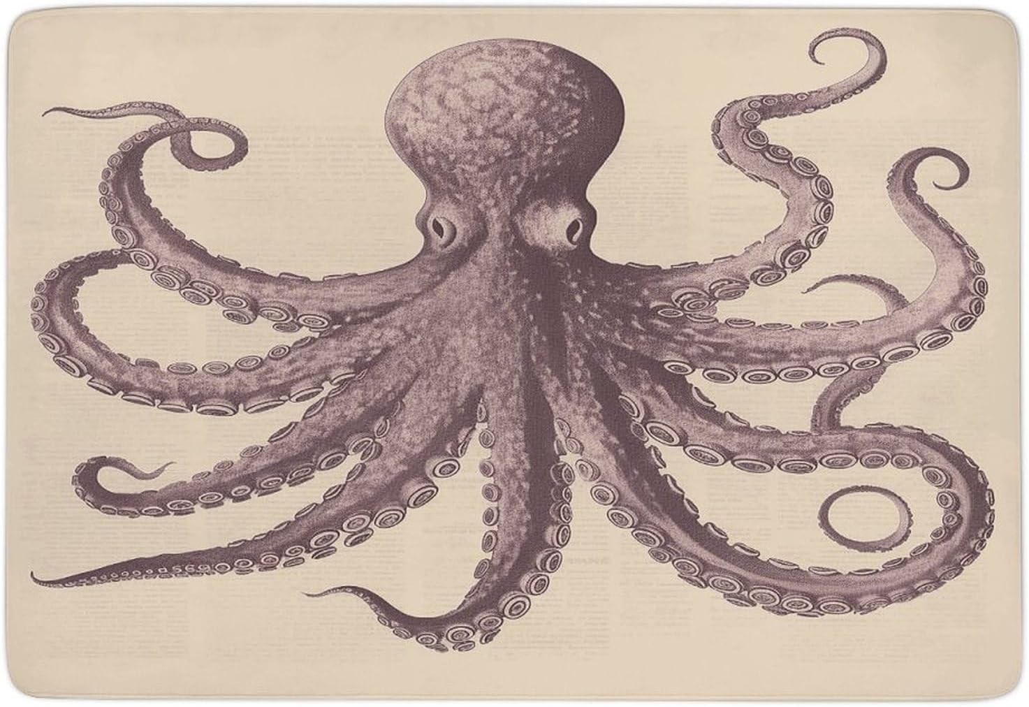 Vintage Octopus Carpet for Living Room,Washable Dining Room Non-Slip Under Table Rug 40“x60”Large Rugs Lndoor Home Decoration Stain Resistant Carpet for Bedroom