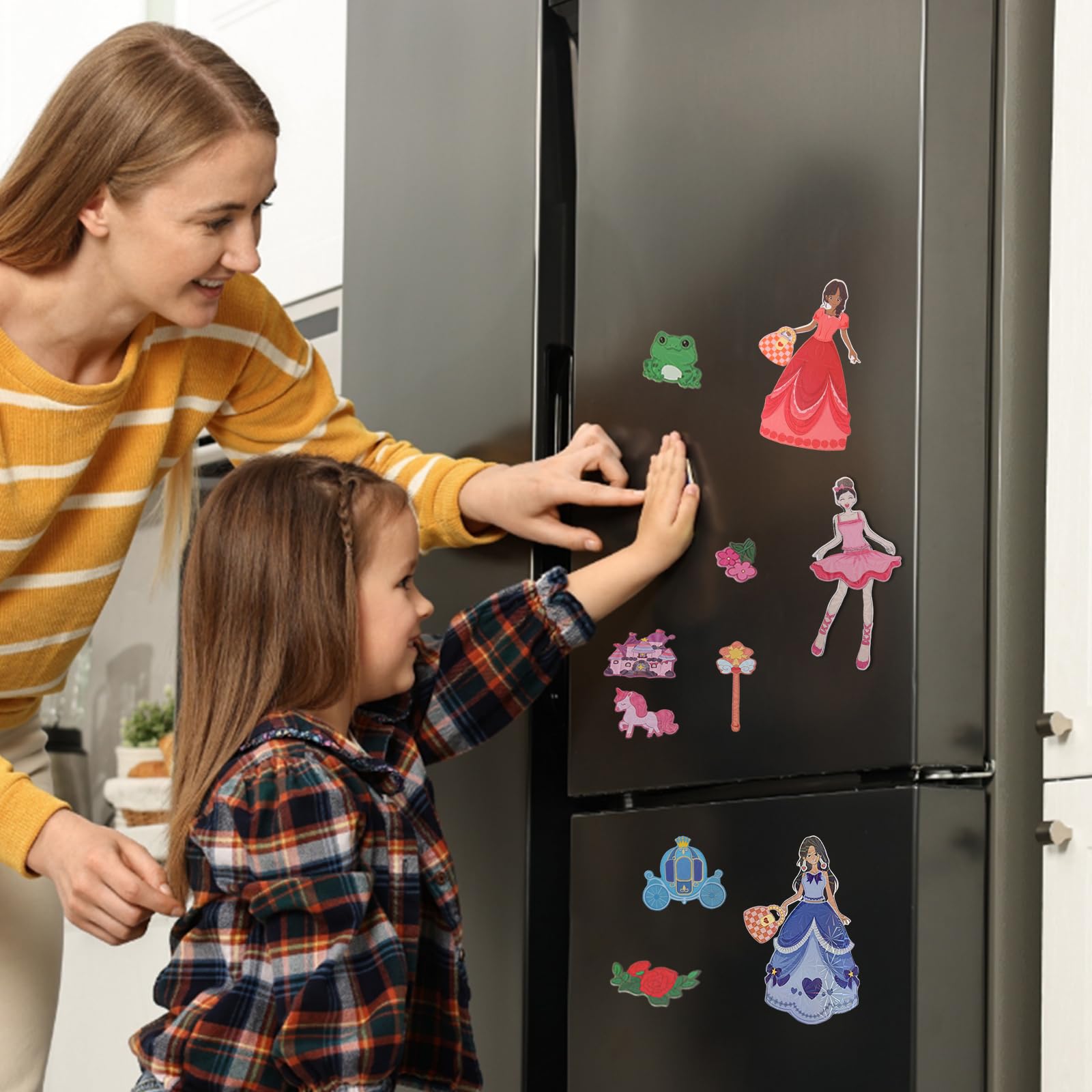 Muñecas magnéticas de vestir para niñas, kits de disfraces magnéticos de princesa, juguetes magnéticos de viaje, viaje por carretera, coche, actividades de juegos de avión para niños, regalos