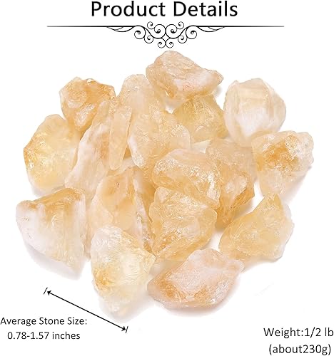 Miniatura 5 de Jovivi Cristales curativos de citrino natural a granel, piedra en bruto, grandes de 1 pulgada, cristales de roca crudos para pulgar, cabaña