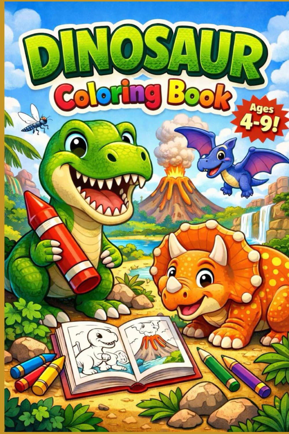 Dinosaur Coloring Book for kids Ages 4-9