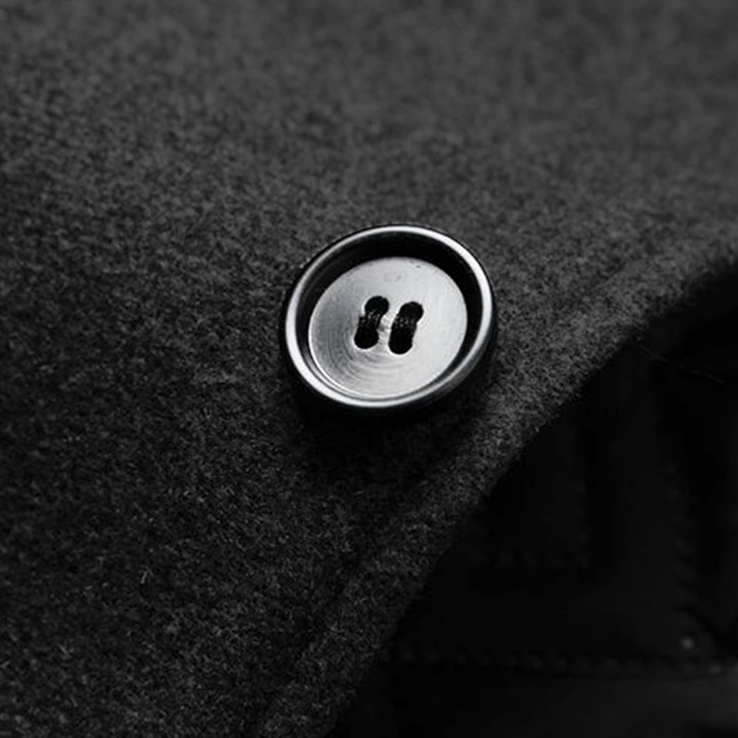 Mens Wool Blend Coat Winter Warm Single Breasted Jackets Long Sleeve Stand Collar Slim Fit Business Casual Jacket