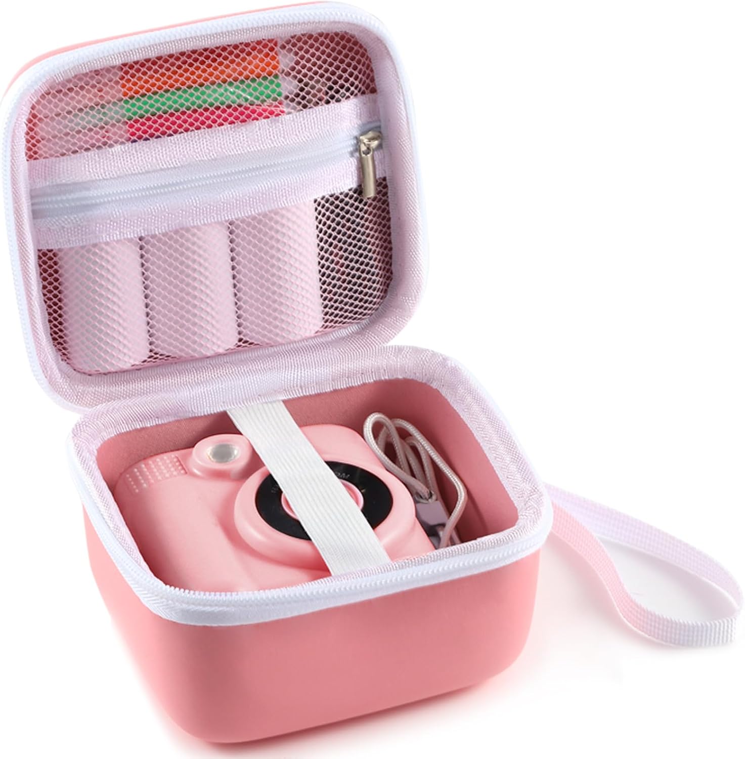 Lumus&Solem Pink Kids Camera Case for Instant Cameras – Storage Bag Compatible with Digital Video Cameras for Girls and Toddlers（Case Only）