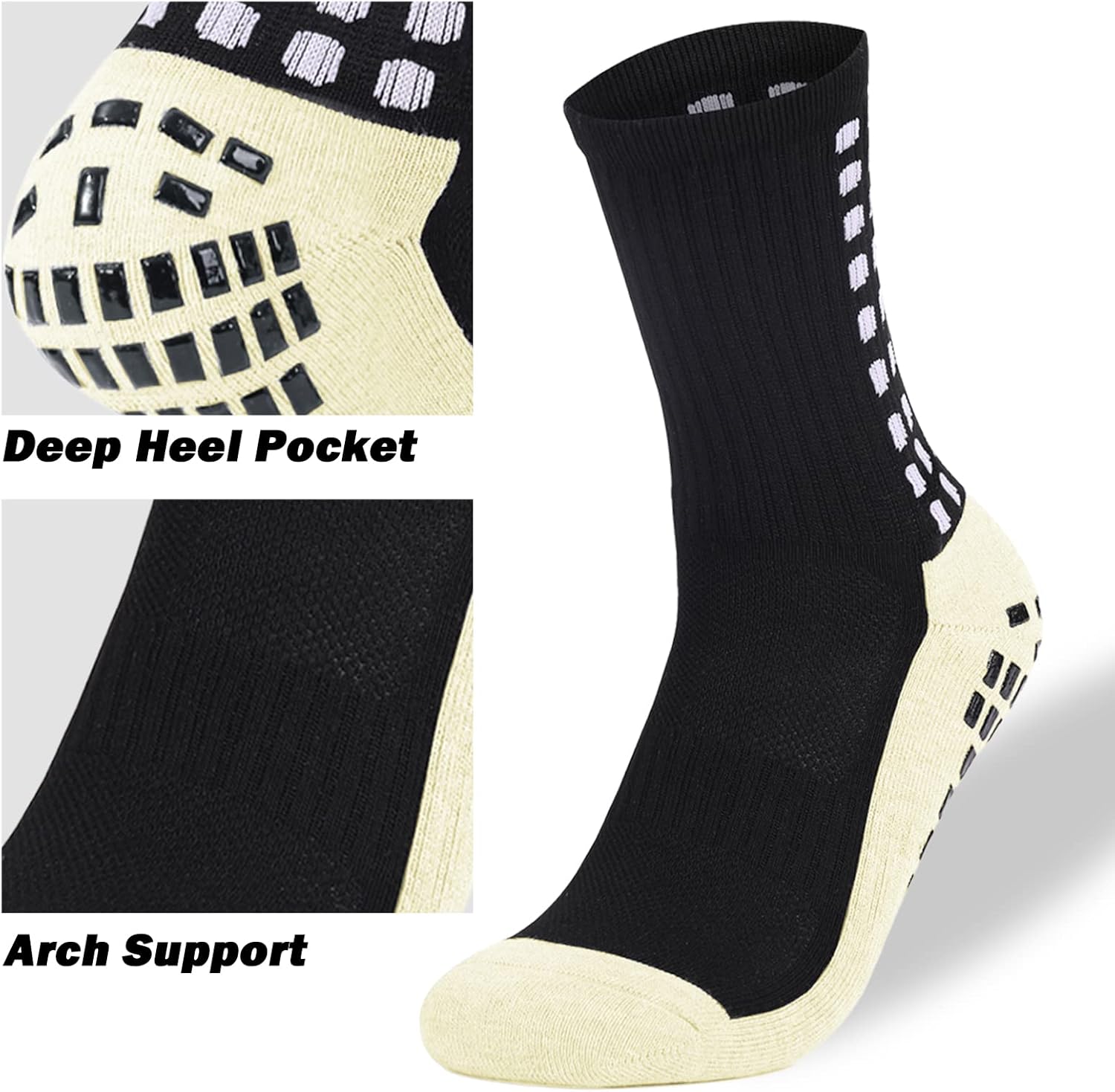 Miniatura 7 de wonhag Calcetines de fútbol para hombre antideslizantes 134 pares de almohadillas antideslizantes para fútbol, baloncesto, deportes con pinzas