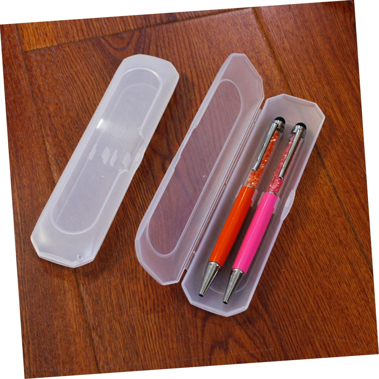 VILLCASE 30piezas Caja De Lápices Transparente De Estuche Organizador De Bolígrafos Práctico para Estudiantes y Profesores para Almacenamiento De Material Escolar y Joyería