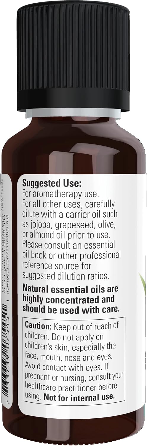 NOW Essential Oils, Eucalyptus Oil, Clarifying Aromatherapy Scent, Steam Distilled, 100% Pure, Vegan, Child Resistant Cap, 1-Ounce