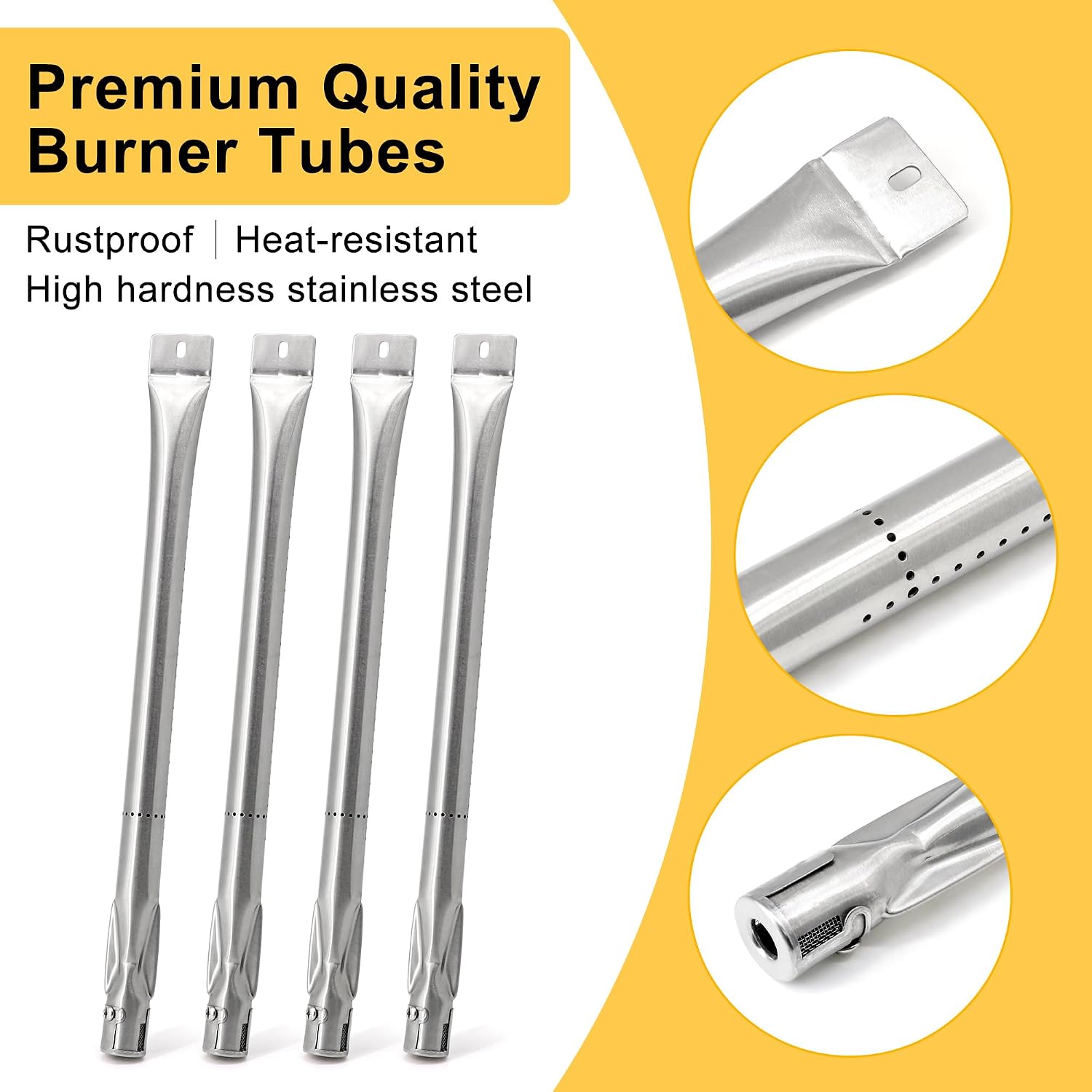 Gas Grill Parts for Kenmore 148.45961610 148.20125510 148.34176411 148.16656010 148.23683310 148.16656011 148.23682310, Master Forge SH3118B P3018 Burners Stainless Steel Heat Plates
