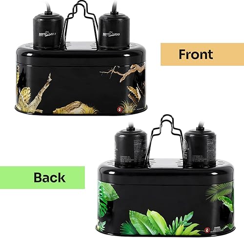 Miniatura 2 de REPTI ZOO Nano Combo Print Tropical Desert Reptile Dual Deep Dome Lámpara Luminaria para Reptiles Max 40 Watts Altura máxima de la bombilla 4