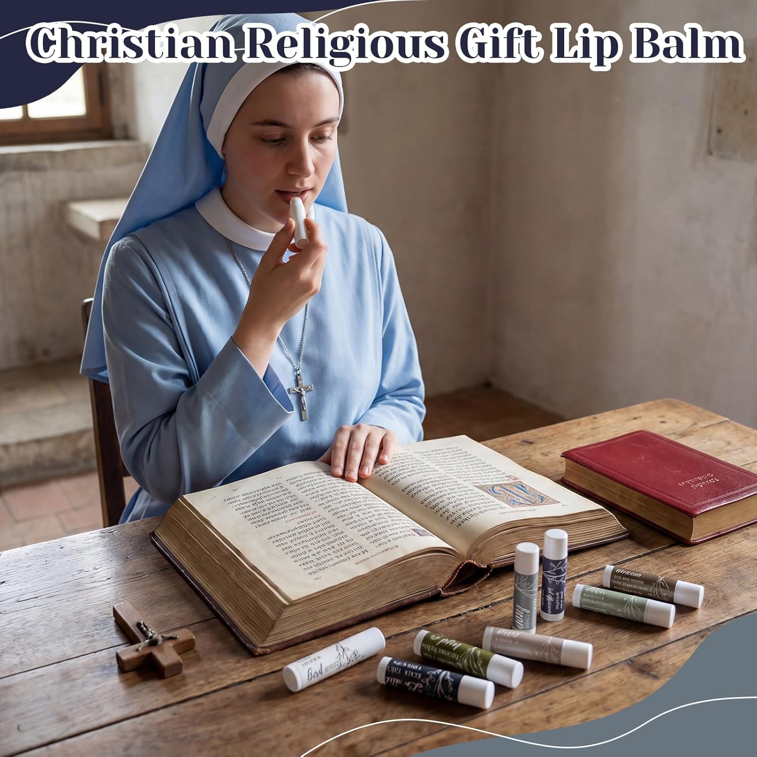 50 Pcs Christian Lip Balm Gifts Bulk Religious Easter Gifts Mother's Day Church Gift Moisturizer Lipbalms Bulk Christian Party Favors Stocking Stuffers for Mom Women Coworkers Teachers Nurse