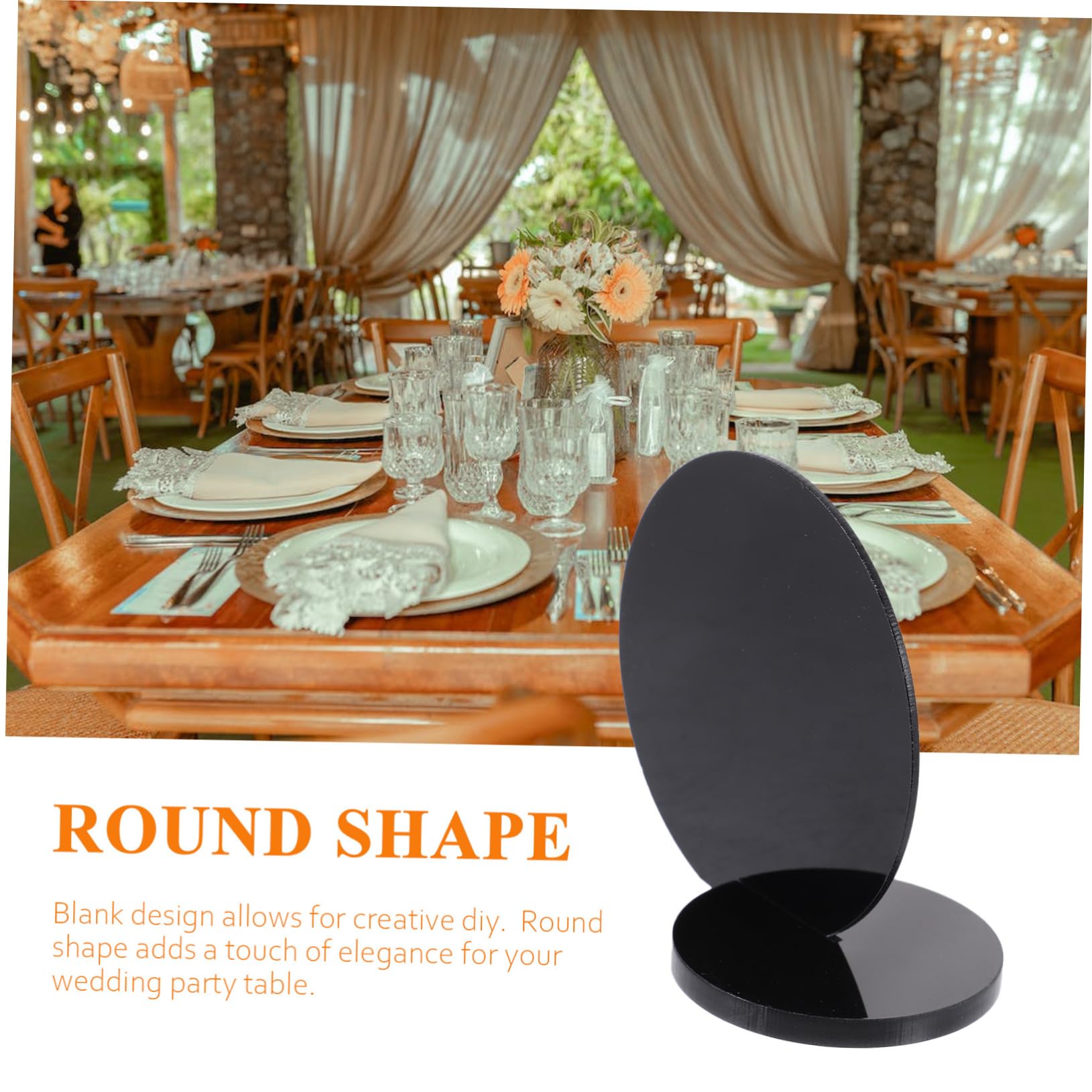 Ciieeo 10 Set Round Acrylic Table Numbers for Wedding Reception Elegant Blank Signs with Stands DIY Chic and Table Display for Events