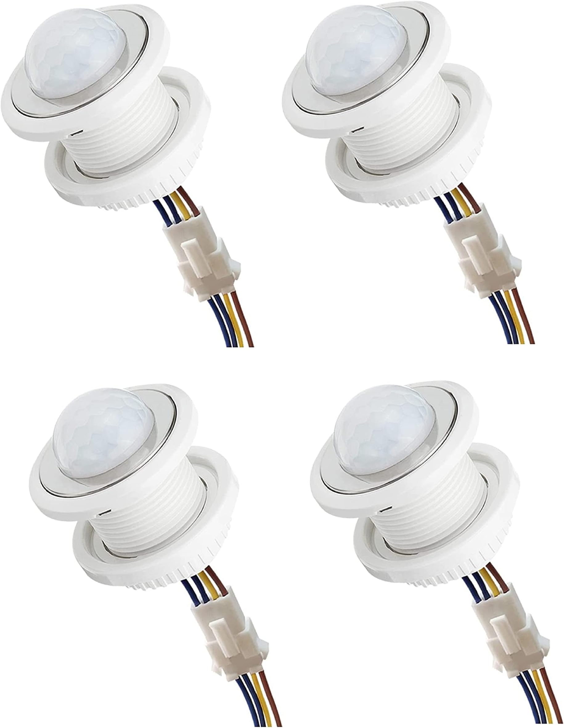 Quick Sense(QS-05B Mini Motion Sensor Light Switch 110-220V PIR Sensor Smart Detection Time Delay Adjustable Infrared Induction Detector(4 pcs Pack)