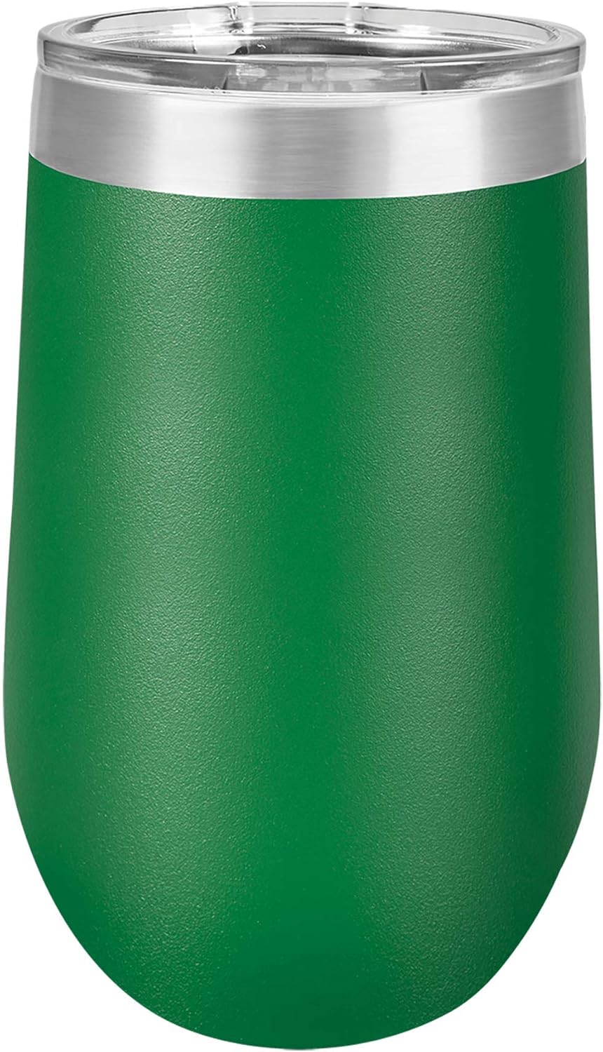 Polar Camel Drinkware Stemless Insulated Wine Glass Tumbler 16 oz (Green)
